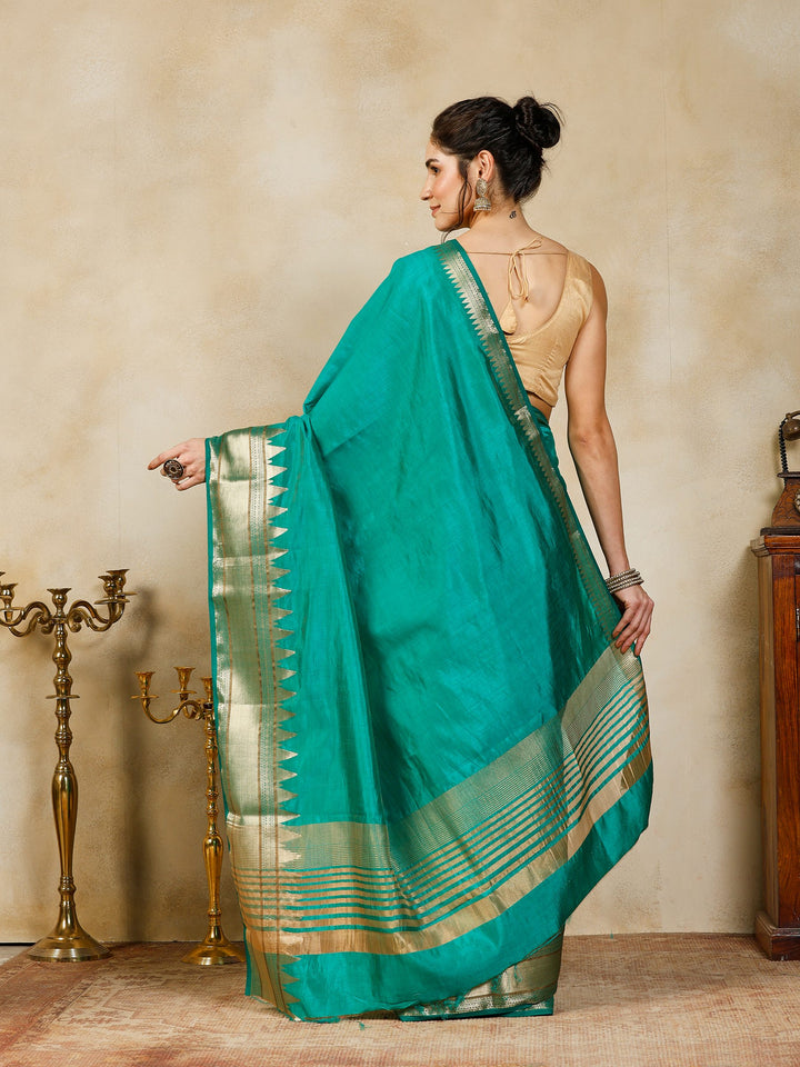 Green Woven Design Art Silk Saree
