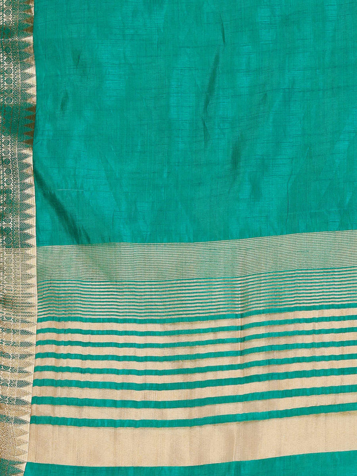 Green Woven Design Art Silk Saree
