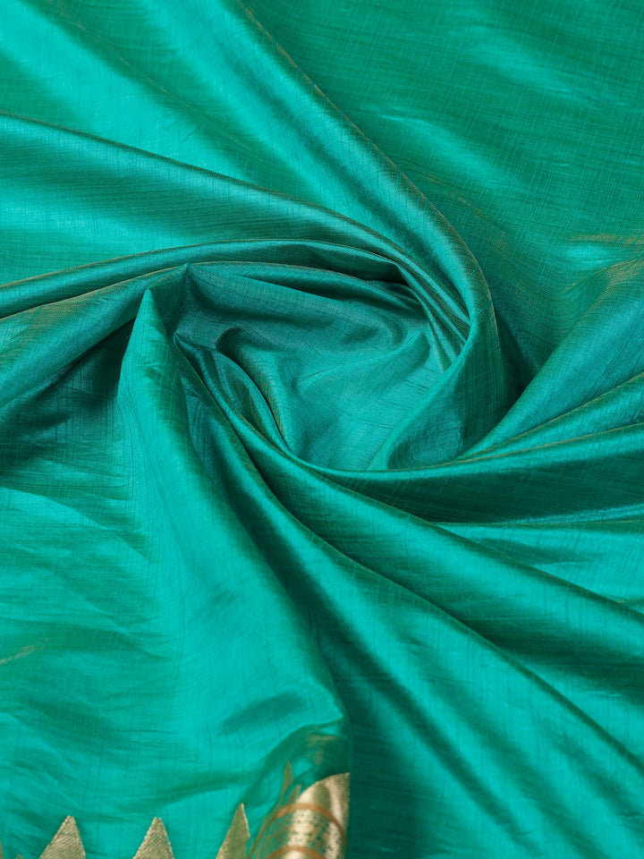 Green Woven Design Art Silk Saree