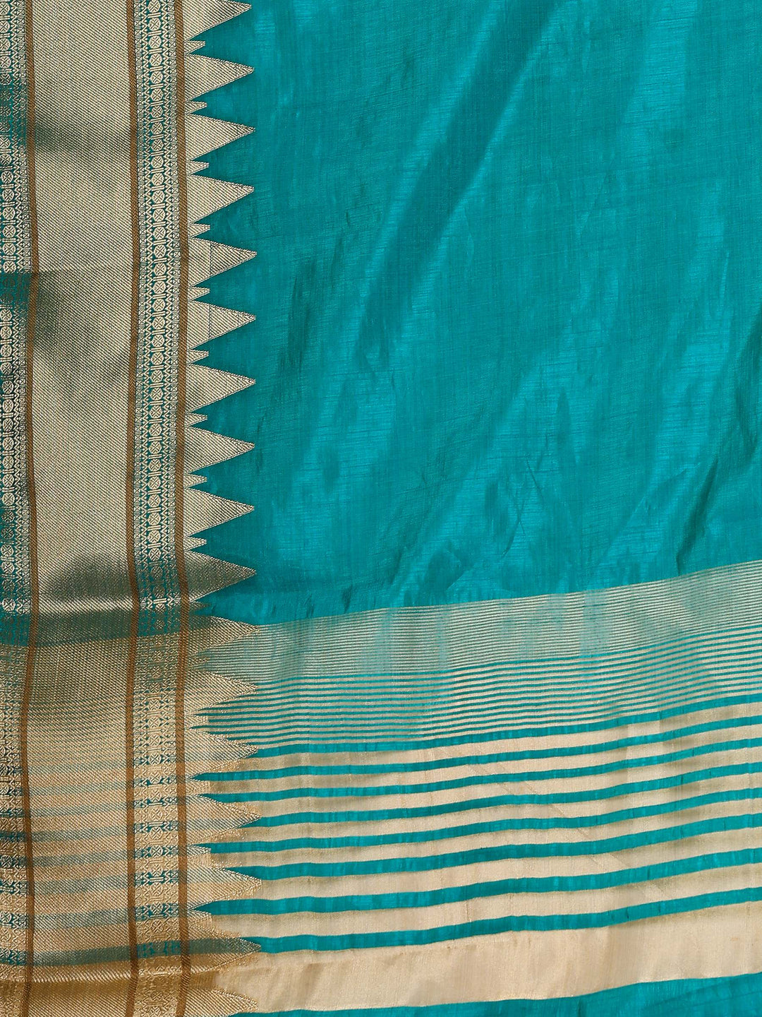Lake Blue Woven Design Art Silk Saree