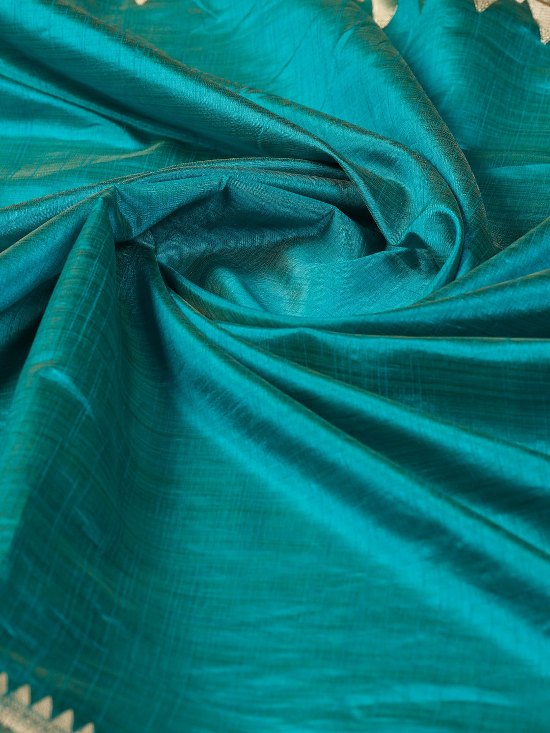 Lake Blue Woven Design Art Silk Saree