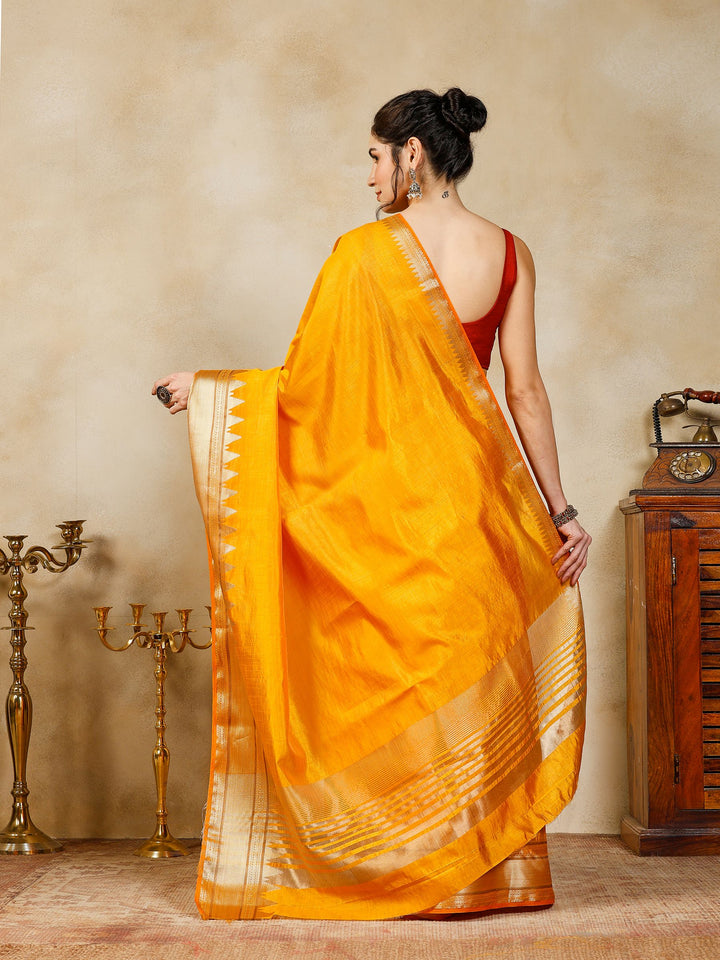 Mustard Woven Design Art Silk Saree