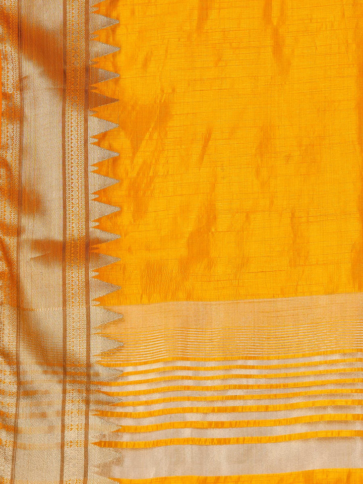 Mustard Woven Design Art Silk Saree