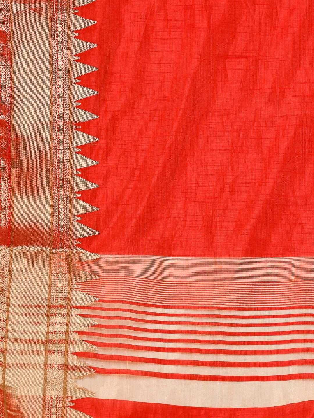 Rust Woven Design Art Silk Saree