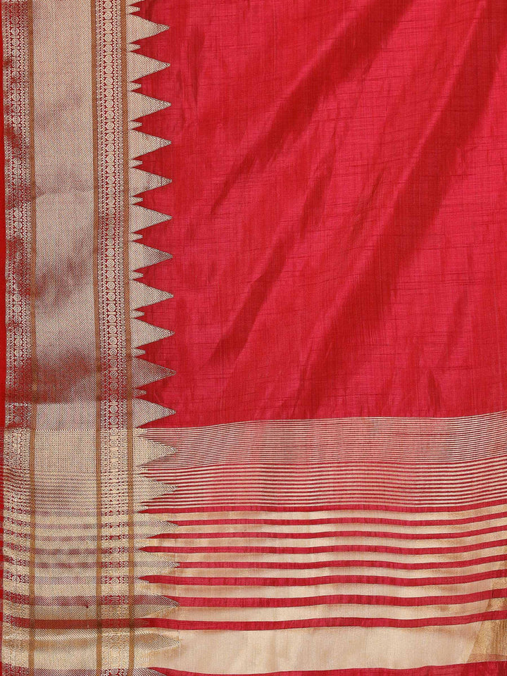 Wine Woven Design Art Silk Saree