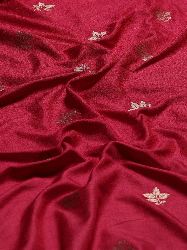 Hot Pink Woven Design Art Silk Saree