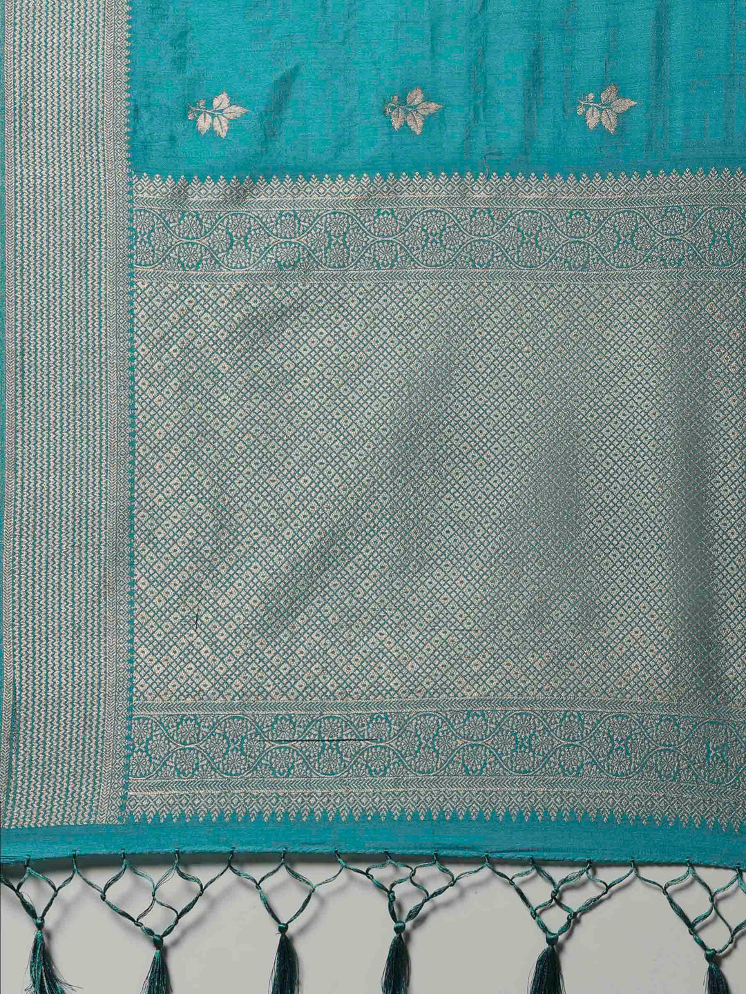 Lake Blue Woven Design Art Silk Saree