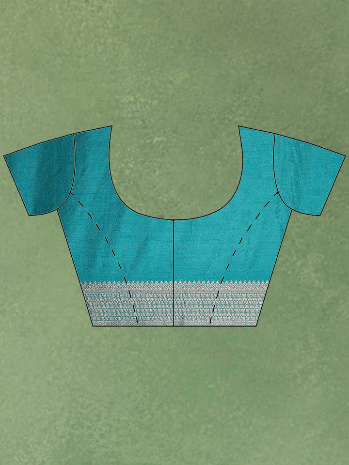 Lake Blue Woven Design Art Silk Saree