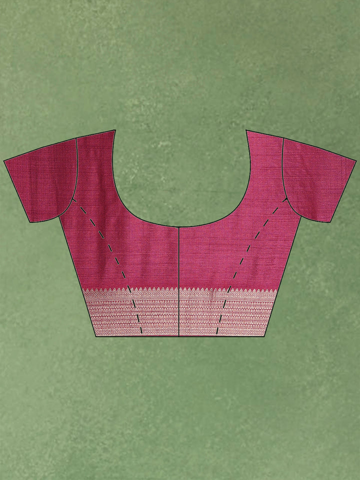 Magenta Woven Design Art Silk Saree