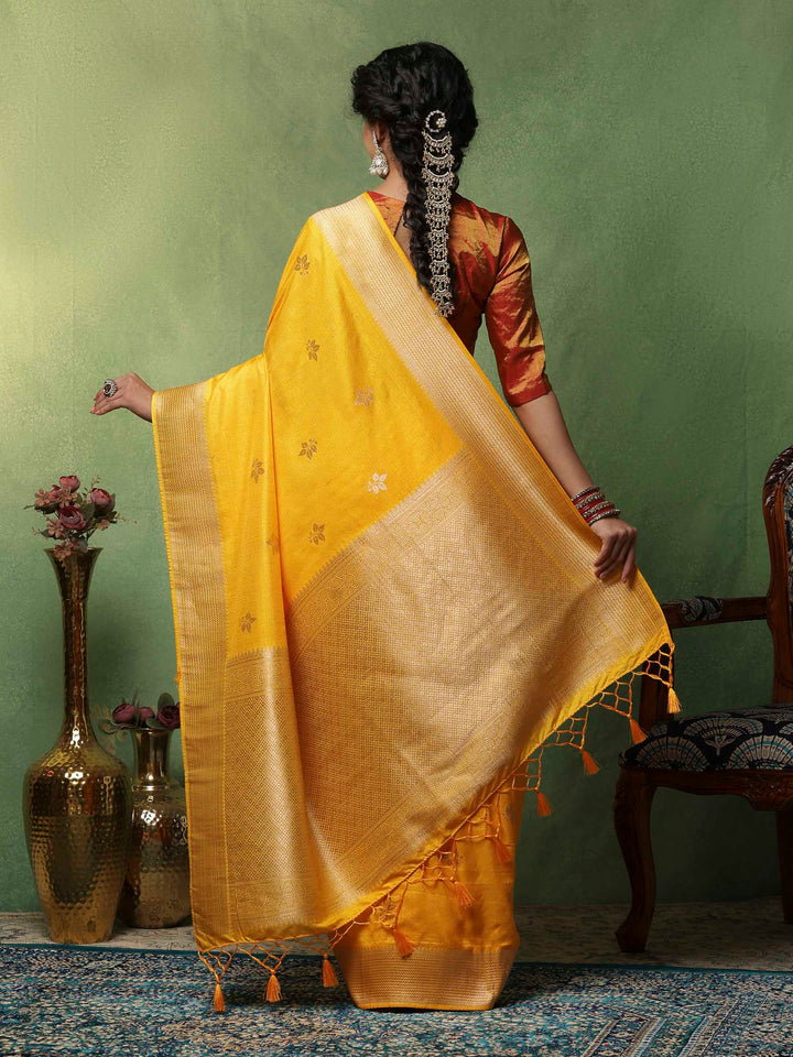 Mustard Woven Design Art Silk Saree