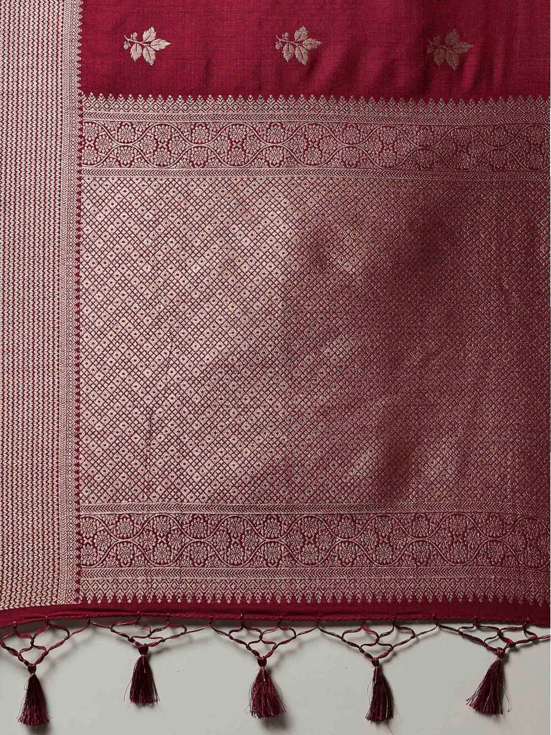 Wine Woven Design Art Silk Saree