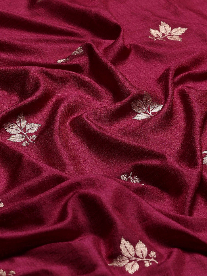 Wine Woven Design Art Silk Saree