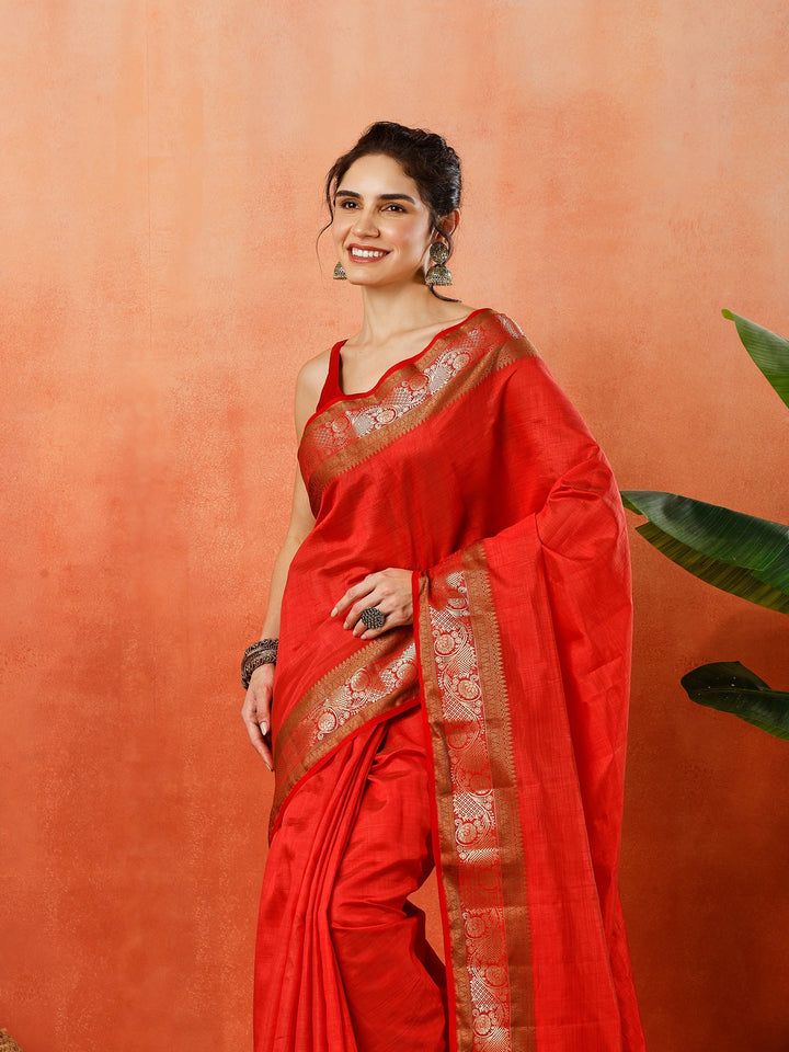 Woven Design Tussar Silk Saree