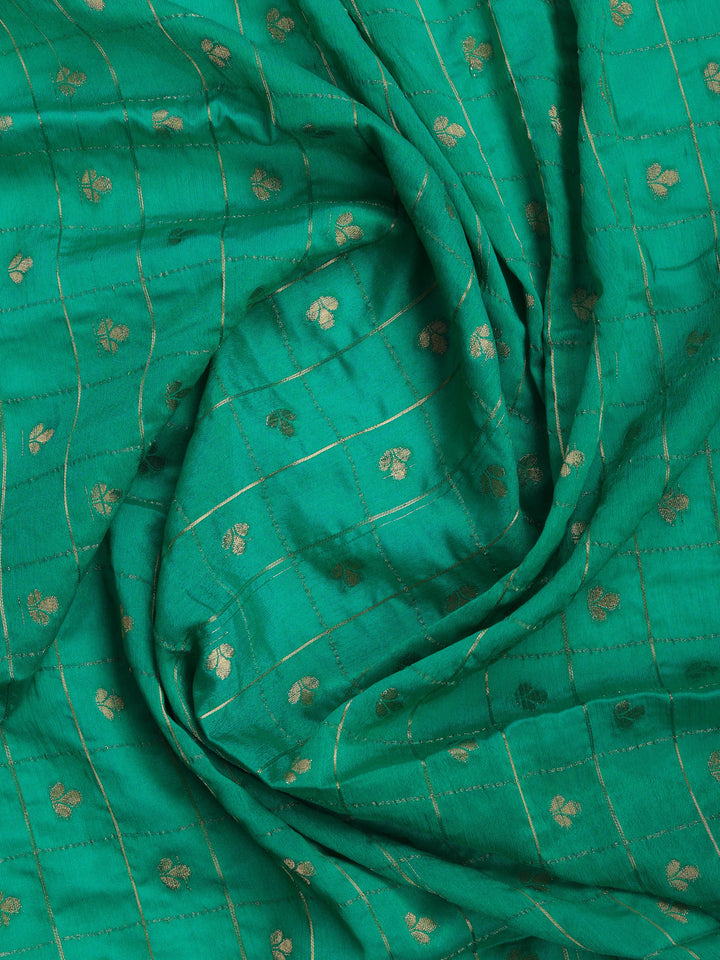 Green Zari Work Crepe Saree