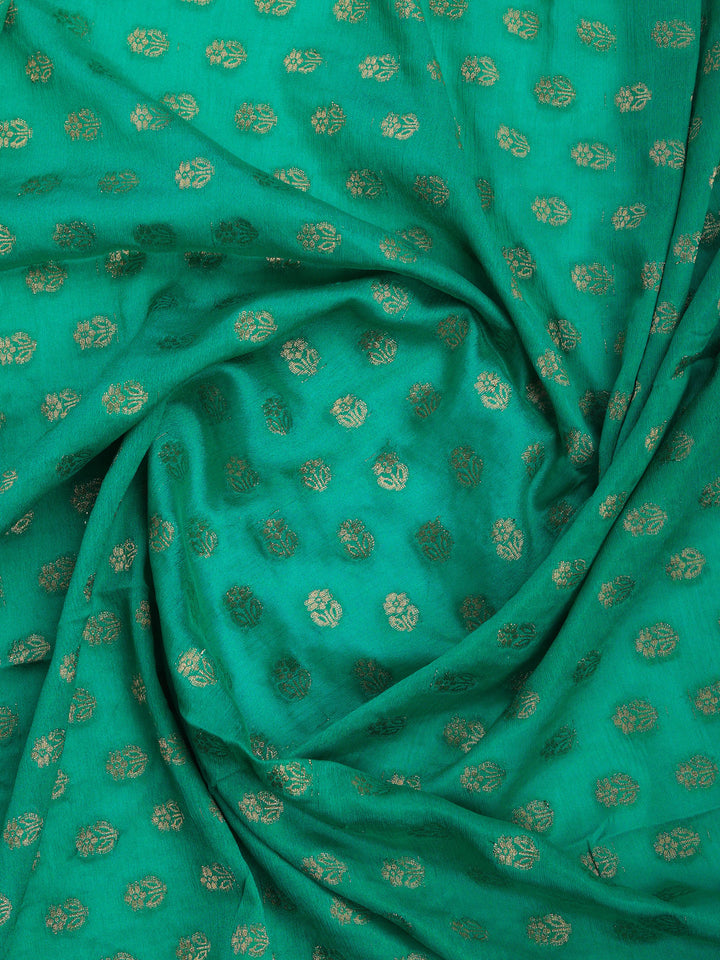Green Zari Work Crepe Saree