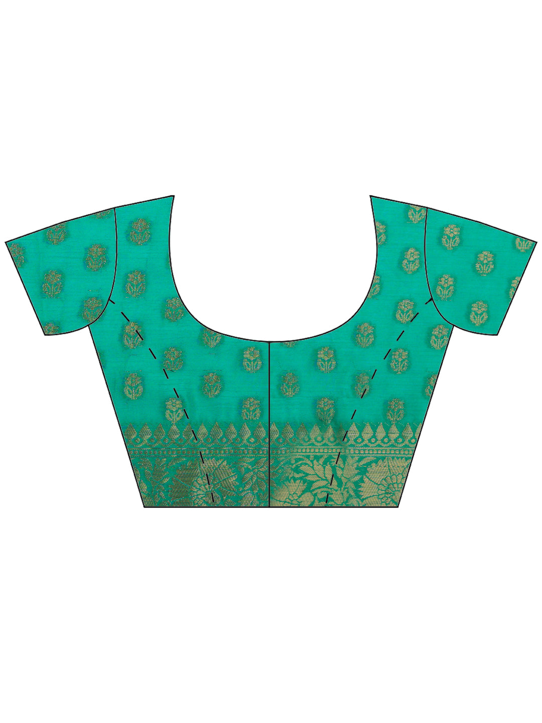 Green Zari Work Crepe Saree