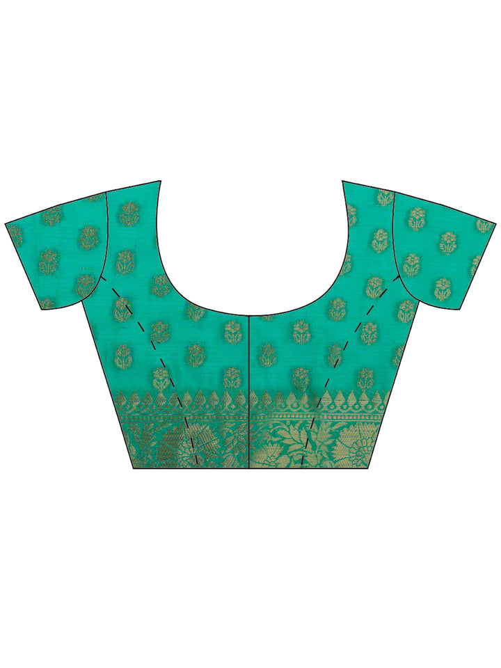 Green Zari Work Crepe Saree