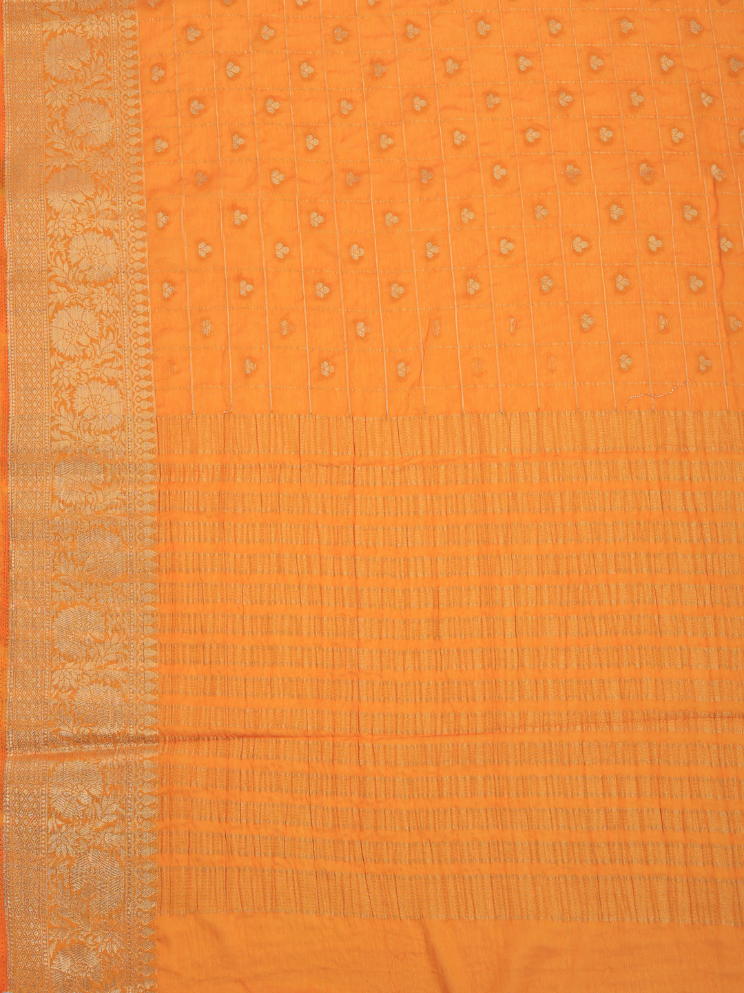 Mustard Zari Work Crepe Saree