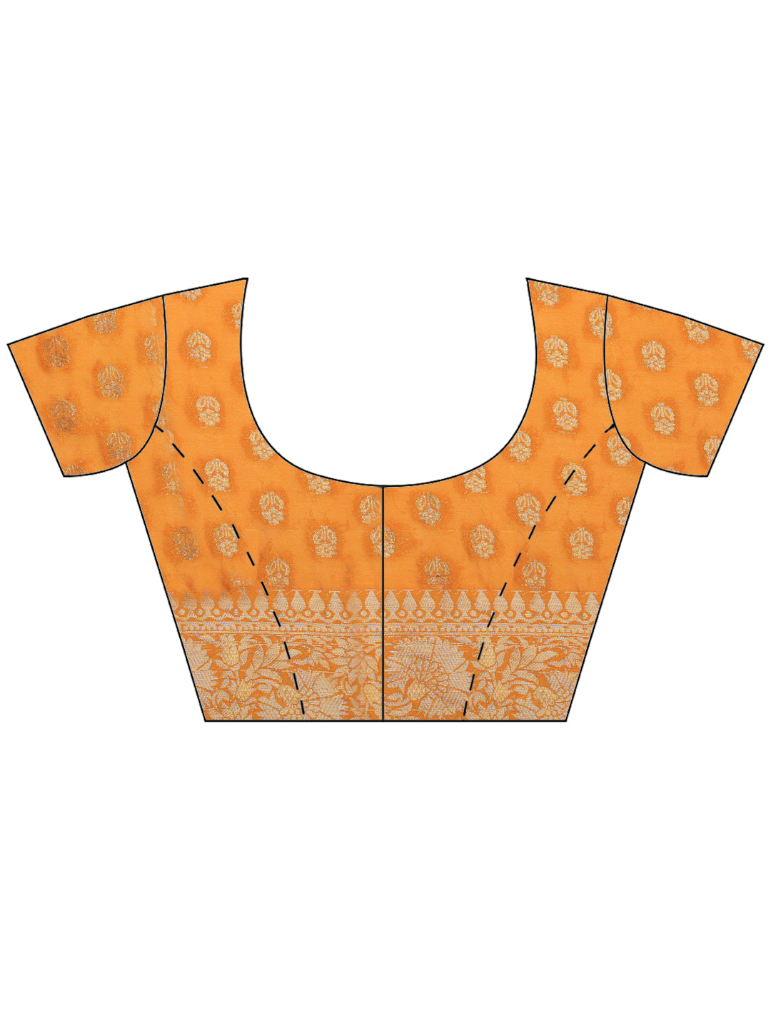 Mustard Zari Work Crepe Saree