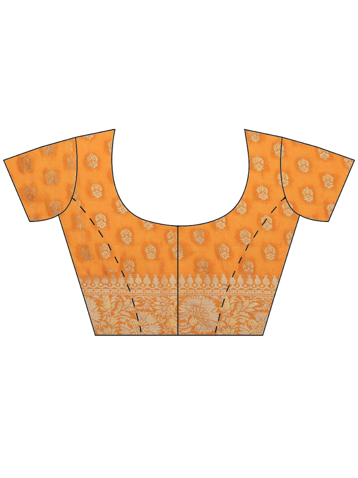 Mustard Zari Work Crepe Saree