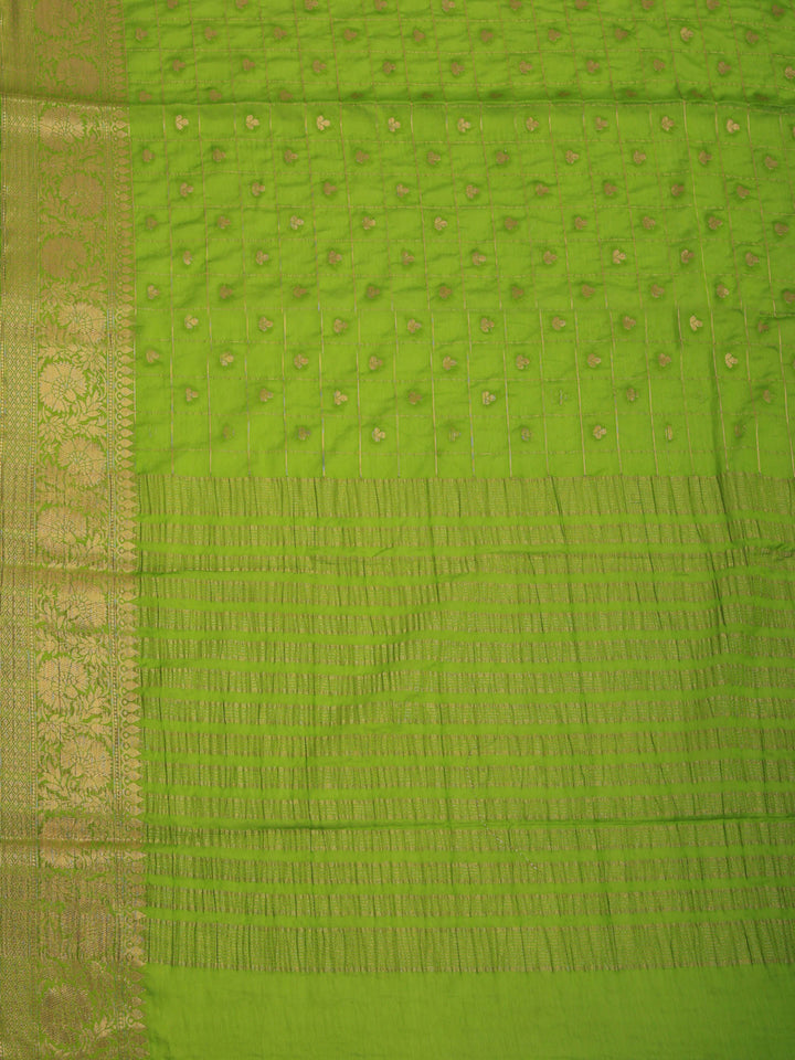 Pista Green Zari Work Crepe Saree