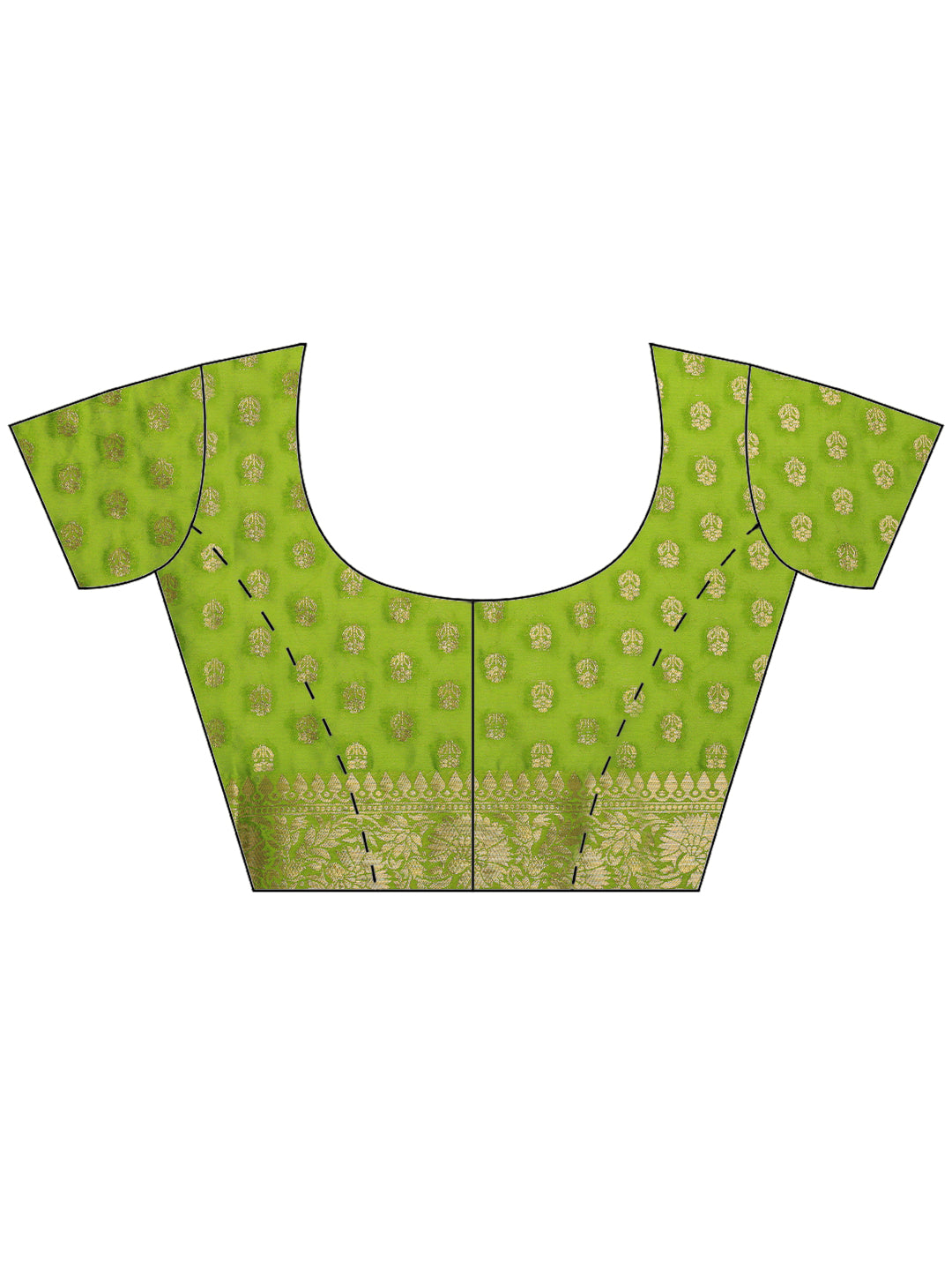 Pista Green Zari Work Crepe Saree