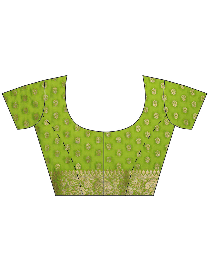 Pista Green Zari Work Crepe Saree