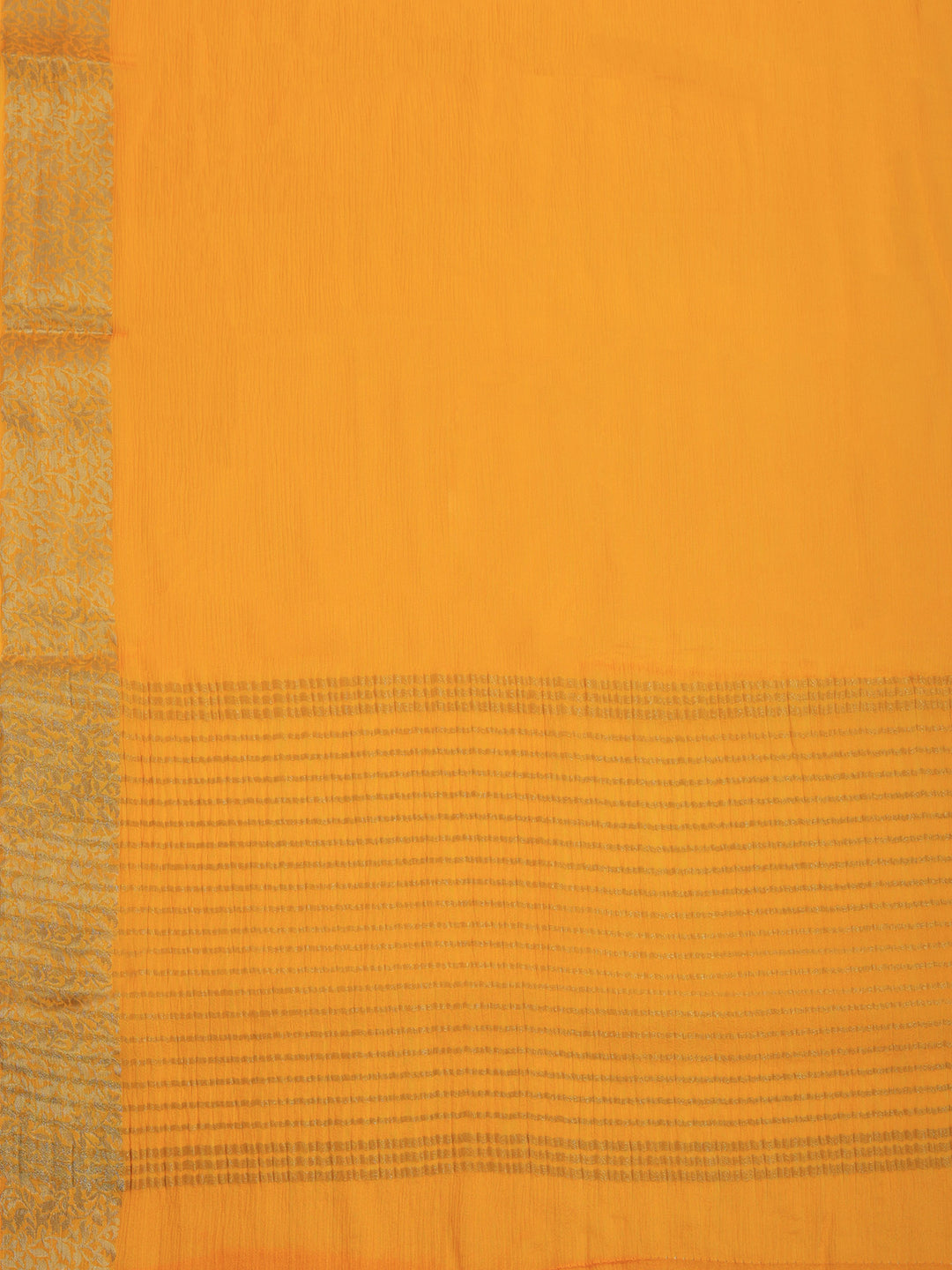 Mustard Zari Work Chiffon Saree