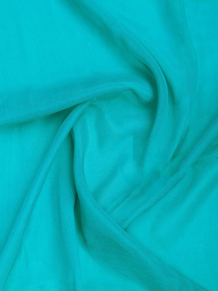 Firozee Zari Work Chiffon Saree
