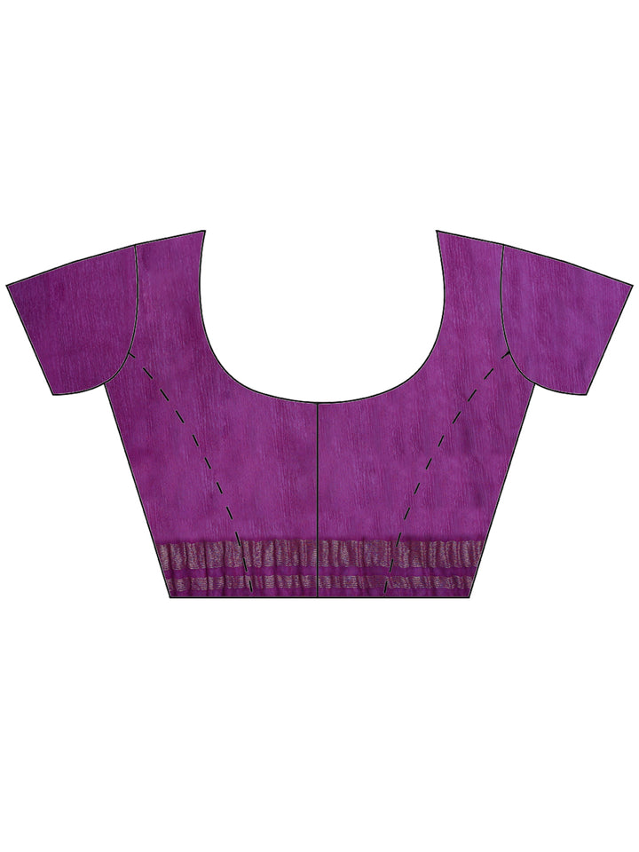 Purple Zari Work Chiffon Saree