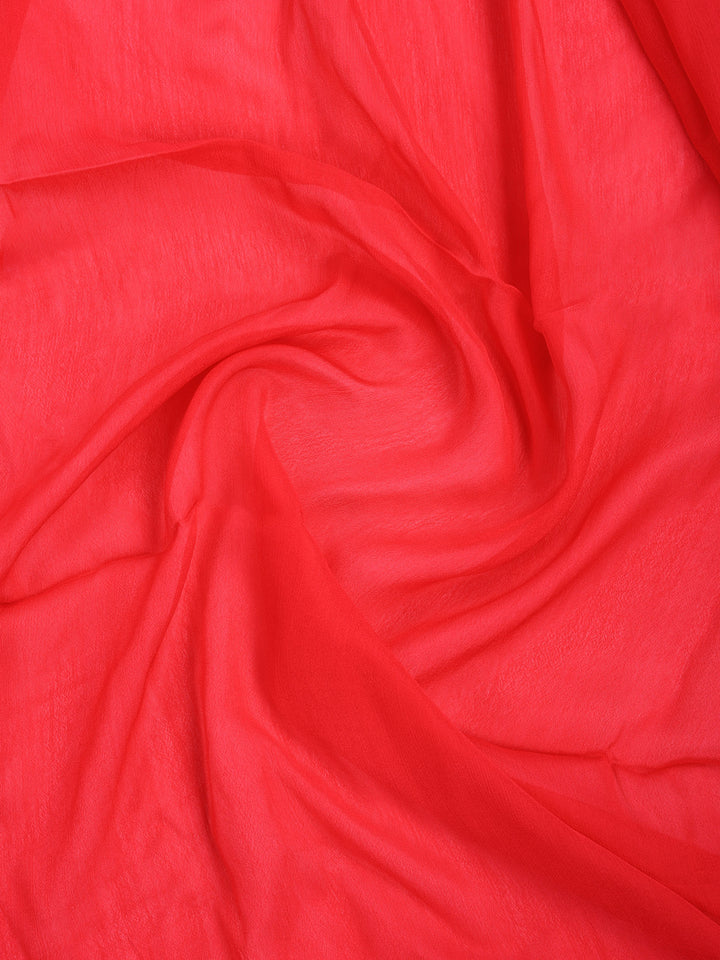Rani Zari Work Chiffon Saree