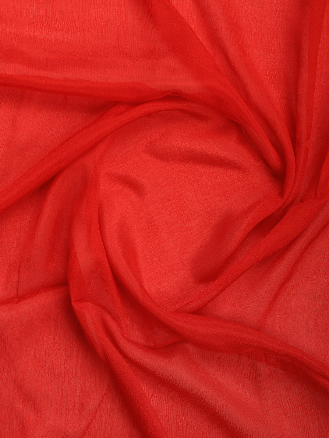 Red Zari Work Chiffon Saree