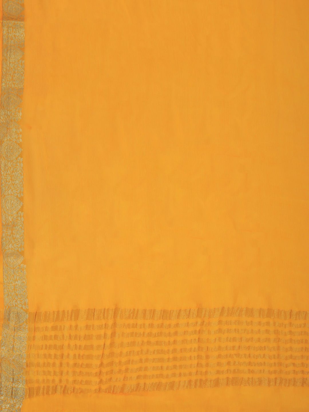 Yellow Zari Work Chiffon Saree
