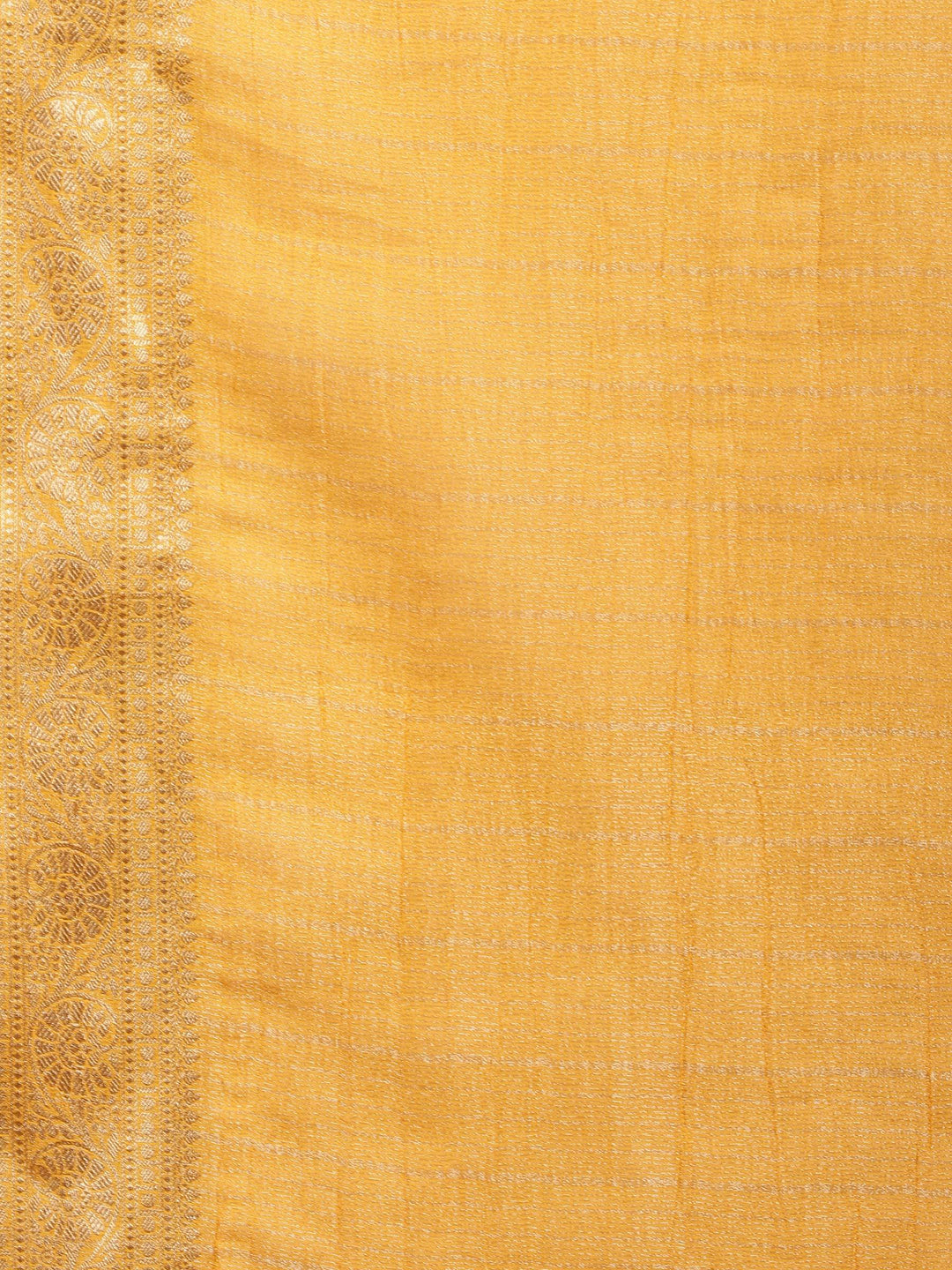 Mustard Zari Work Chiffon Saree