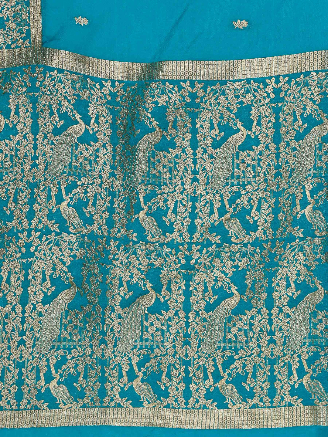 Lake Blue Woven Design Art Silk Saree