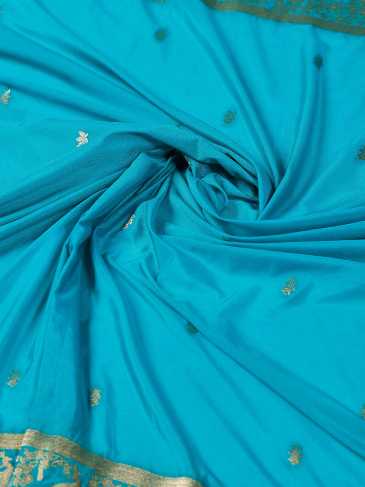 Lake Blue Woven Design Art Silk Saree