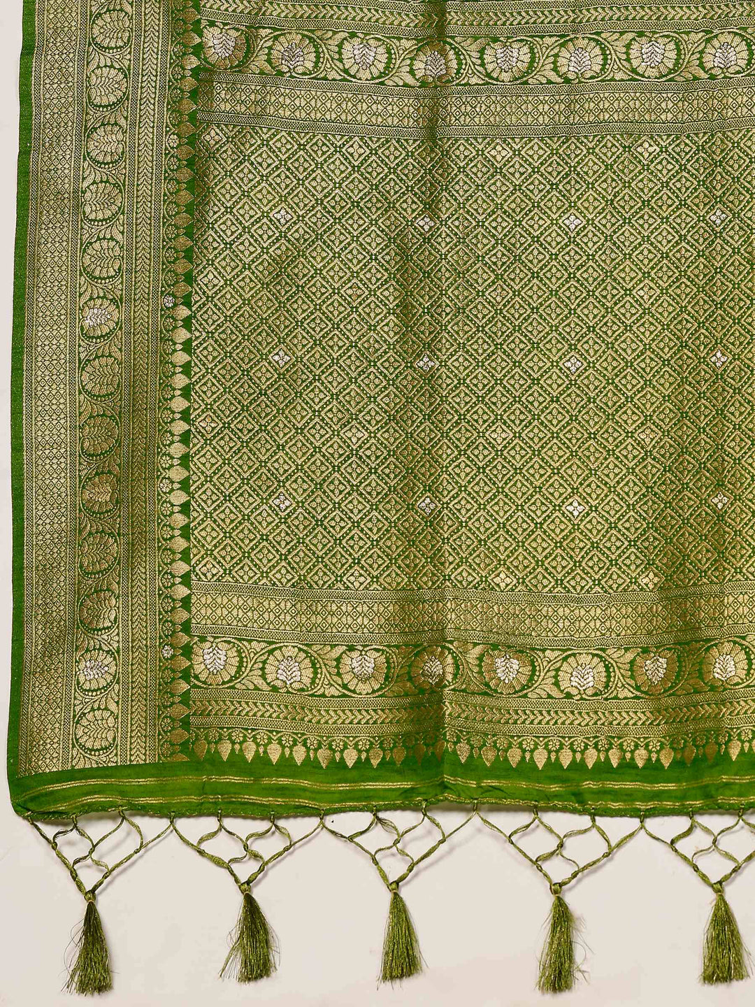 Green Woven Design Art Silk Saree