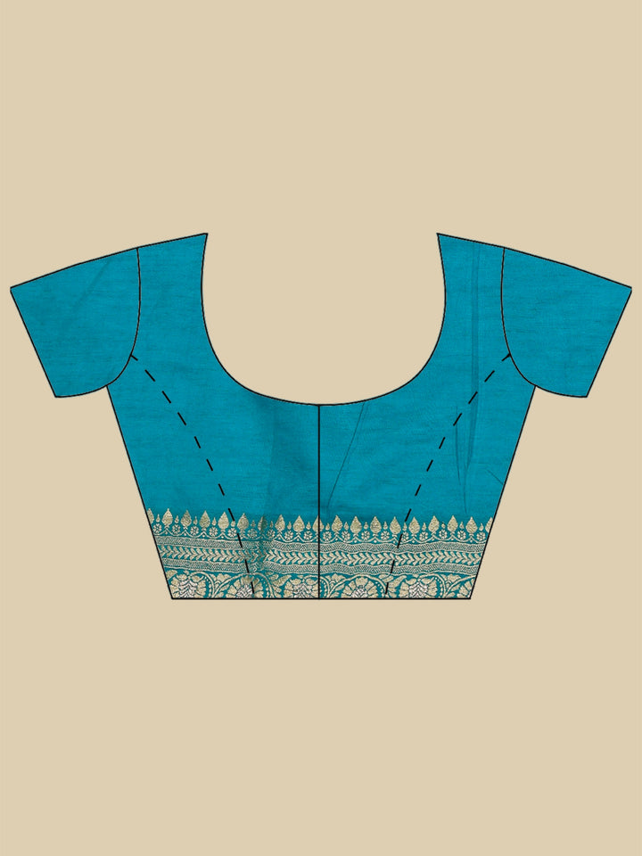 Lake Blue Woven Design Art Silk Saree