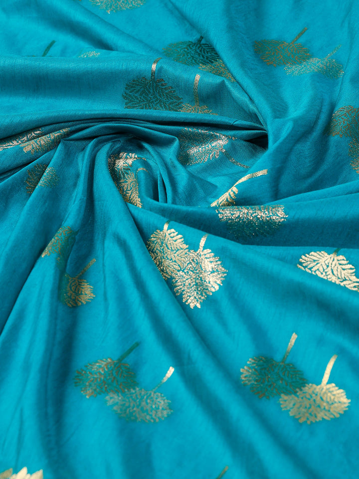 Lake Blue Woven Design Art Silk Saree