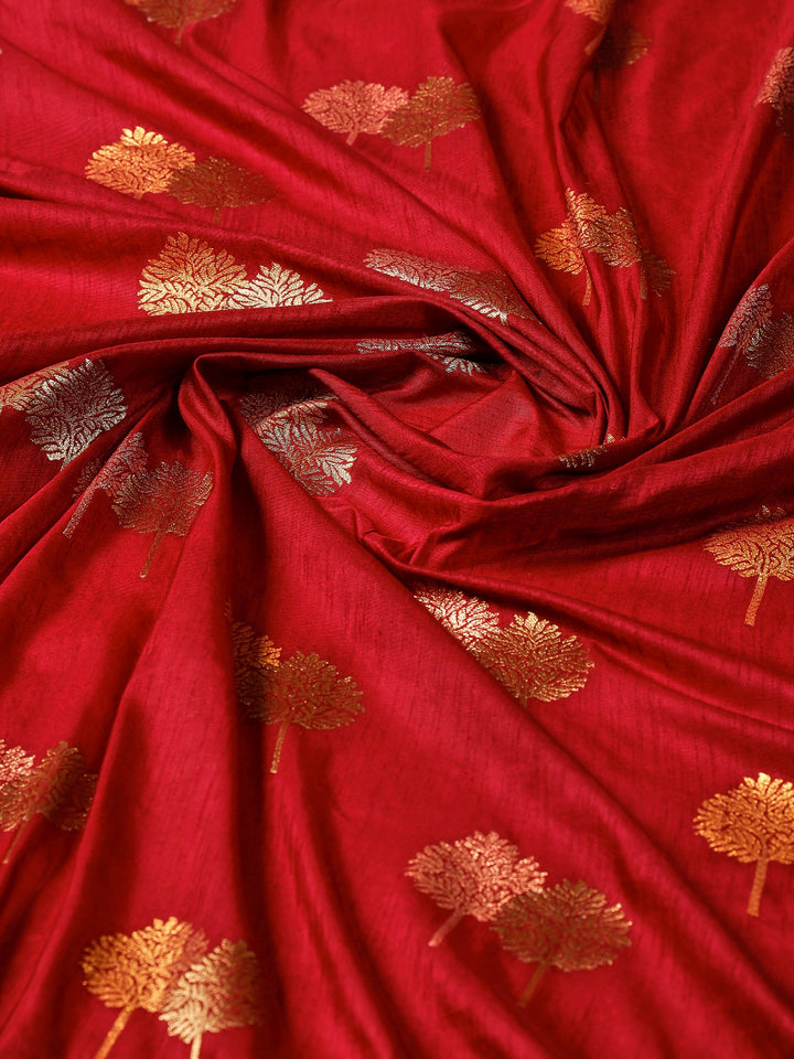 Magenta Woven Design Art Silk Saree