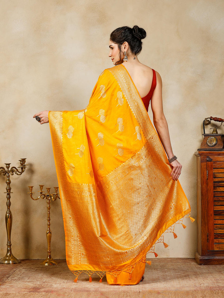 Mustard Woven Design Art Silk Saree
