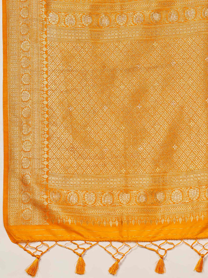 Mustard Woven Design Art Silk Saree