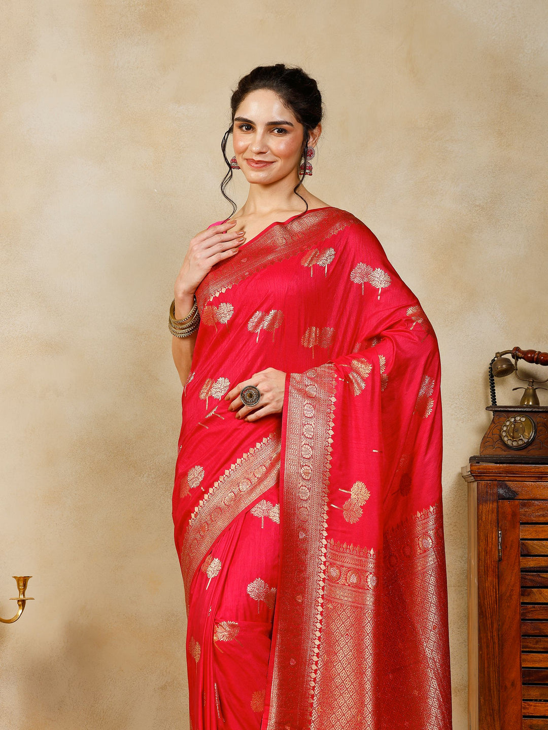 Rani Woven Design Art Silk Saree