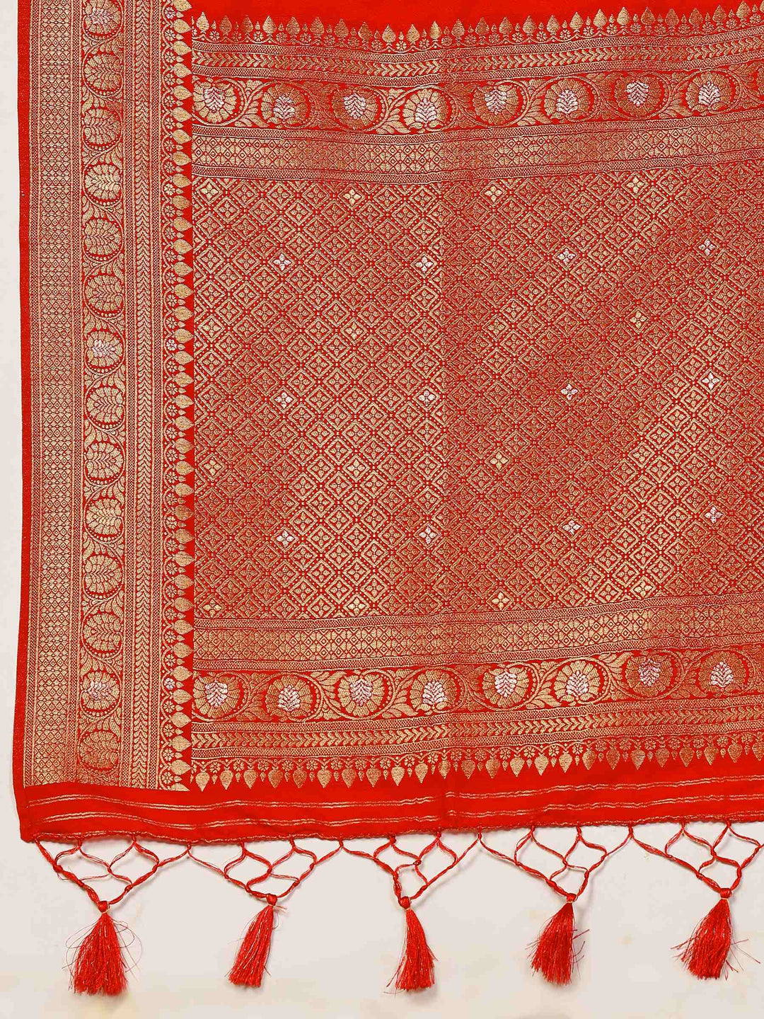 Red Woven Design Art Silk Saree