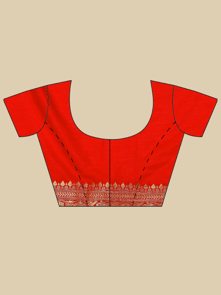 Red Woven Design Art Silk Saree