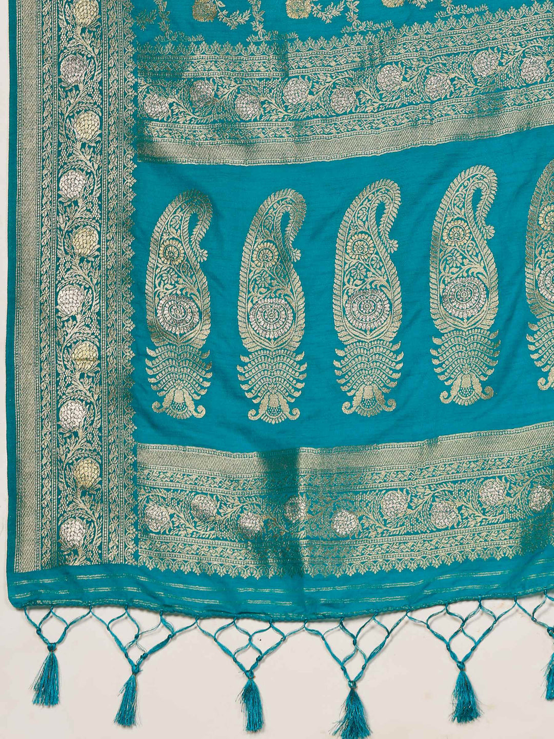 Lake Blue Woven Design Art Silk Saree