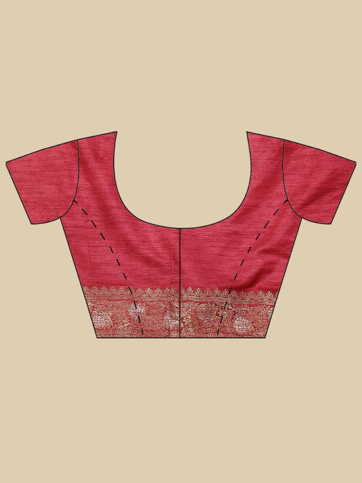 Magenta Woven Design Art Silk Saree