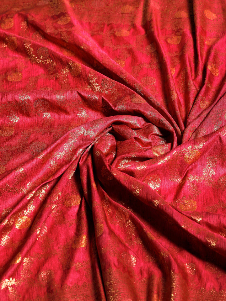 Magenta Woven Design Art Silk Saree
