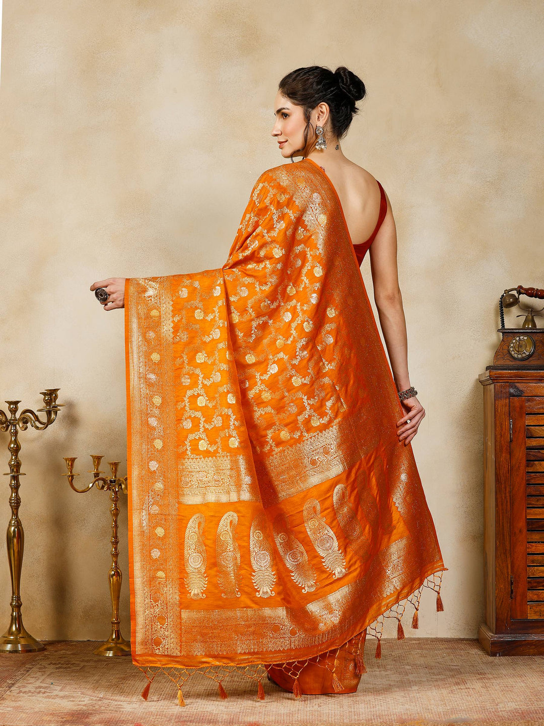 Mustard Woven Design Art Silk Saree
