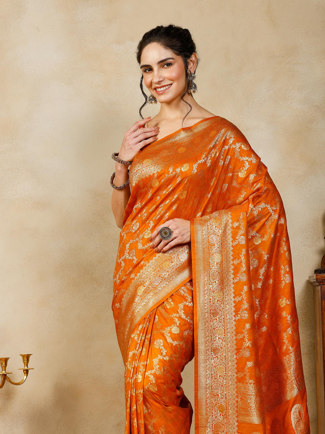 Mustard Woven Design Art Silk Saree